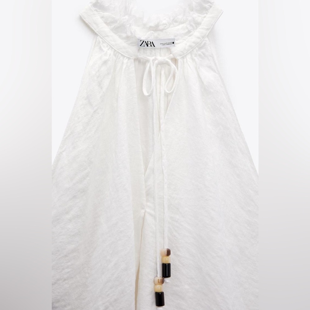FRAYED LINEN TOP & LINEN PANTS SET - Picture 10 of 11
